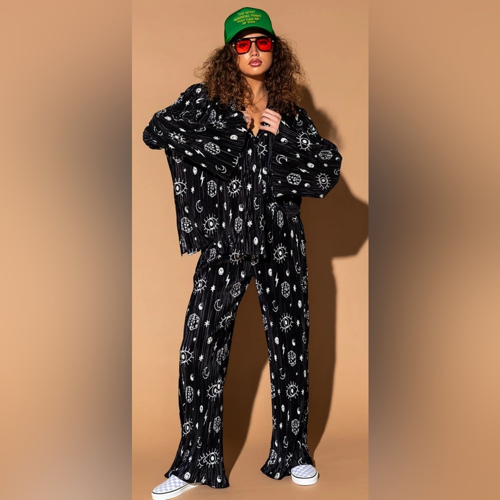 Dressed in LALA What’s your sign satin playsuit
